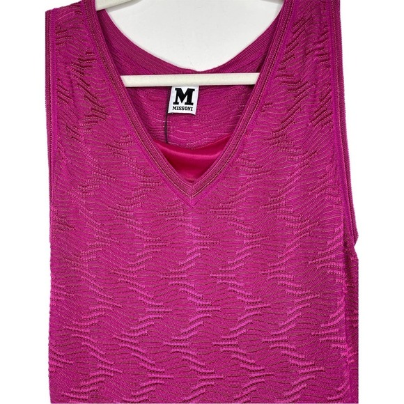 Missoni vintage v neck sleeveless mini pink dress sz. 42/6 - Picture 9 of 10